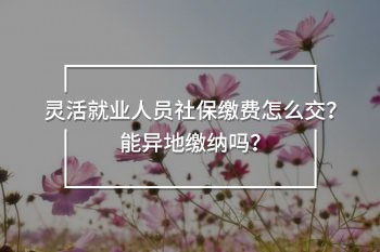 靈活就業(yè)人員社保繳費(fèi)怎么交