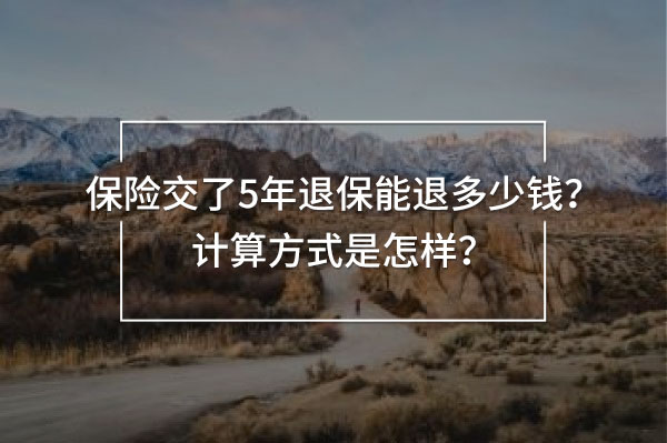 保險(xiǎn)交了5年退保能退多少錢(qián)計(jì)算