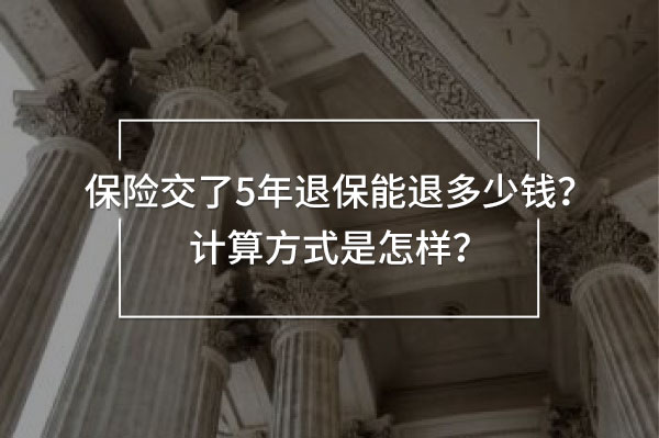 保險(xiǎn)交了5年退保能退多少錢(qián)計(jì)算