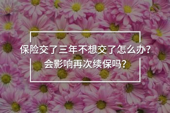 保險(xiǎn)交了三年不想交了怎么辦