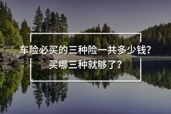 車險必買的三種險一共多少錢