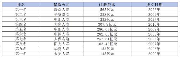 2024年保險(xiǎn)公司十大排名