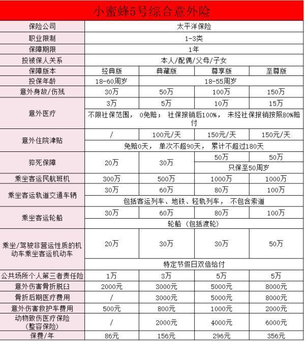 小蜜蜂5號(hào)意外險(xiǎn)怎么買？都有哪些保障？