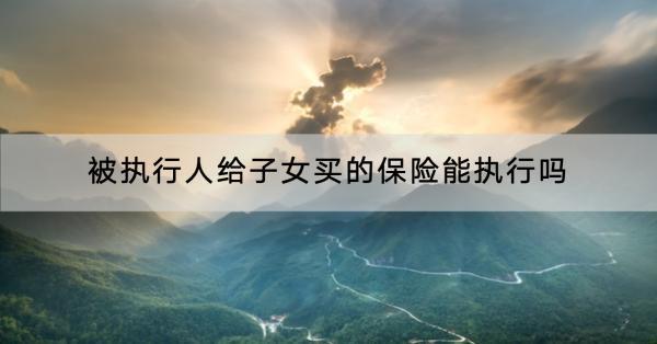 被執(zhí)行人給子女買的保險(xiǎn)能執(zhí)行嗎？哪家口碑最好？
