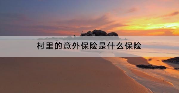 村里的意外保險是什么保險？包含哪些保障？