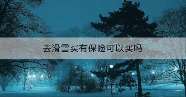 去滑雪買有保險可以買嗎？怎么買合適？