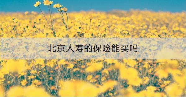 北京人壽的保險能買嗎？從這三個方面來看