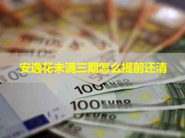 安逸花未滿三期怎么提前還清？看完就知道