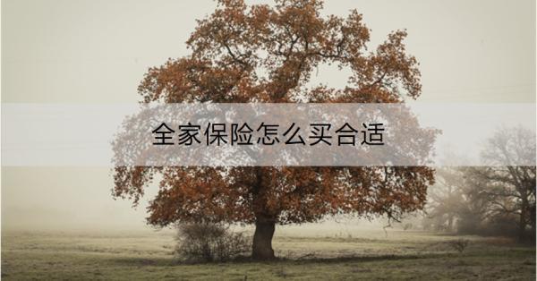 全家保險怎么買合適