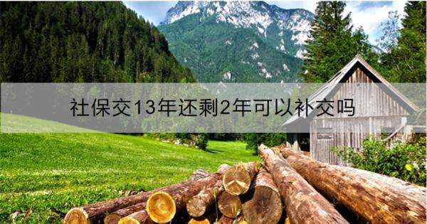 社保交13年還剩2年可以補(bǔ)交嗎？補(bǔ)交方式有哪些？