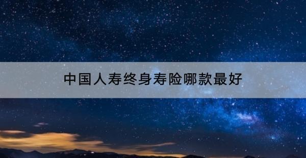 中國(guó)人壽終身壽險(xiǎn)哪款最好？適合哪些人群？