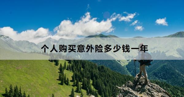 個人購買意外險多少錢一年？怎么買？