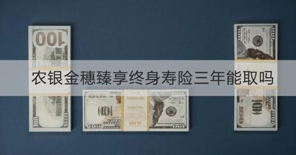 農(nóng)銀金穗臻享終身壽險三年能取嗎？如何取出？