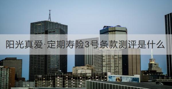 陽光真愛·定期壽險(xiǎn)3號(hào)條款測(cè)評(píng)是什么？投保流程是什么？
