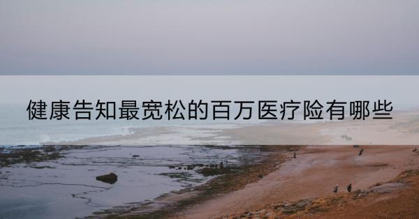 健康告知最寬松的百萬醫(yī)療險有哪些？有什么投保建議？