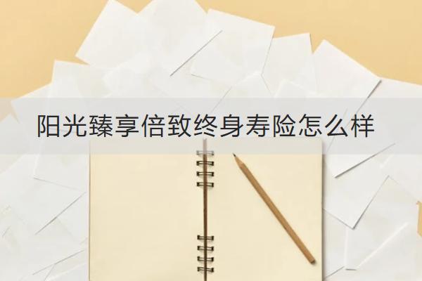 陽光臻享倍致終身壽險怎么樣？保障什么？