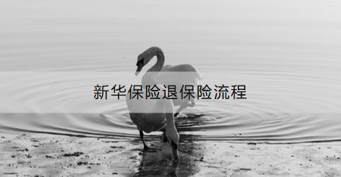 新華保險退保險流程是什么？有幾種情況？