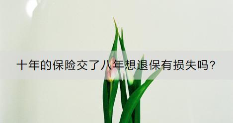 十年的保險(xiǎn)交了八年想退保有損失嗎?怎么退？