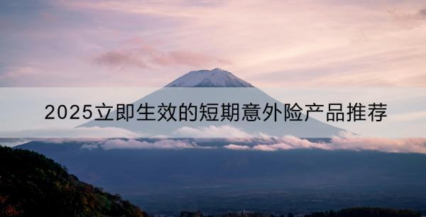 2025立即生效的短期意外險(xiǎn)產(chǎn)品推薦哪些？如何購買？