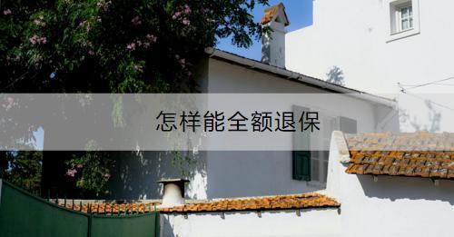 怎樣能全額退保？退保流程是什么？