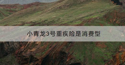 小青龍3號重疾險是消費型嗎？保什么？