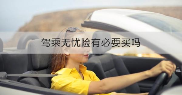 駕乘無憂險(xiǎn)有必要買嗎？怎么買？
