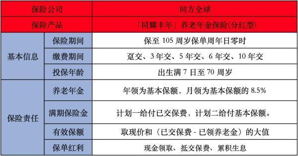 同方全球「同耀豐年」養(yǎng)老年金保險(分紅型)介紹，一款值得購買的年金險