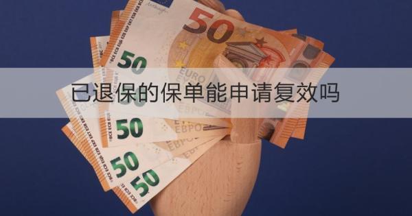 已退保的保單能申請復效嗎？需要哪些材料？